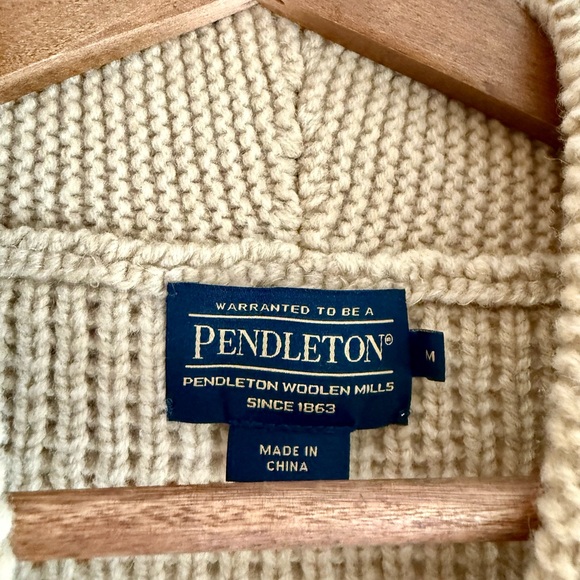 Pendleton Cream and Brown Knit Vest - Picture 3 of 6